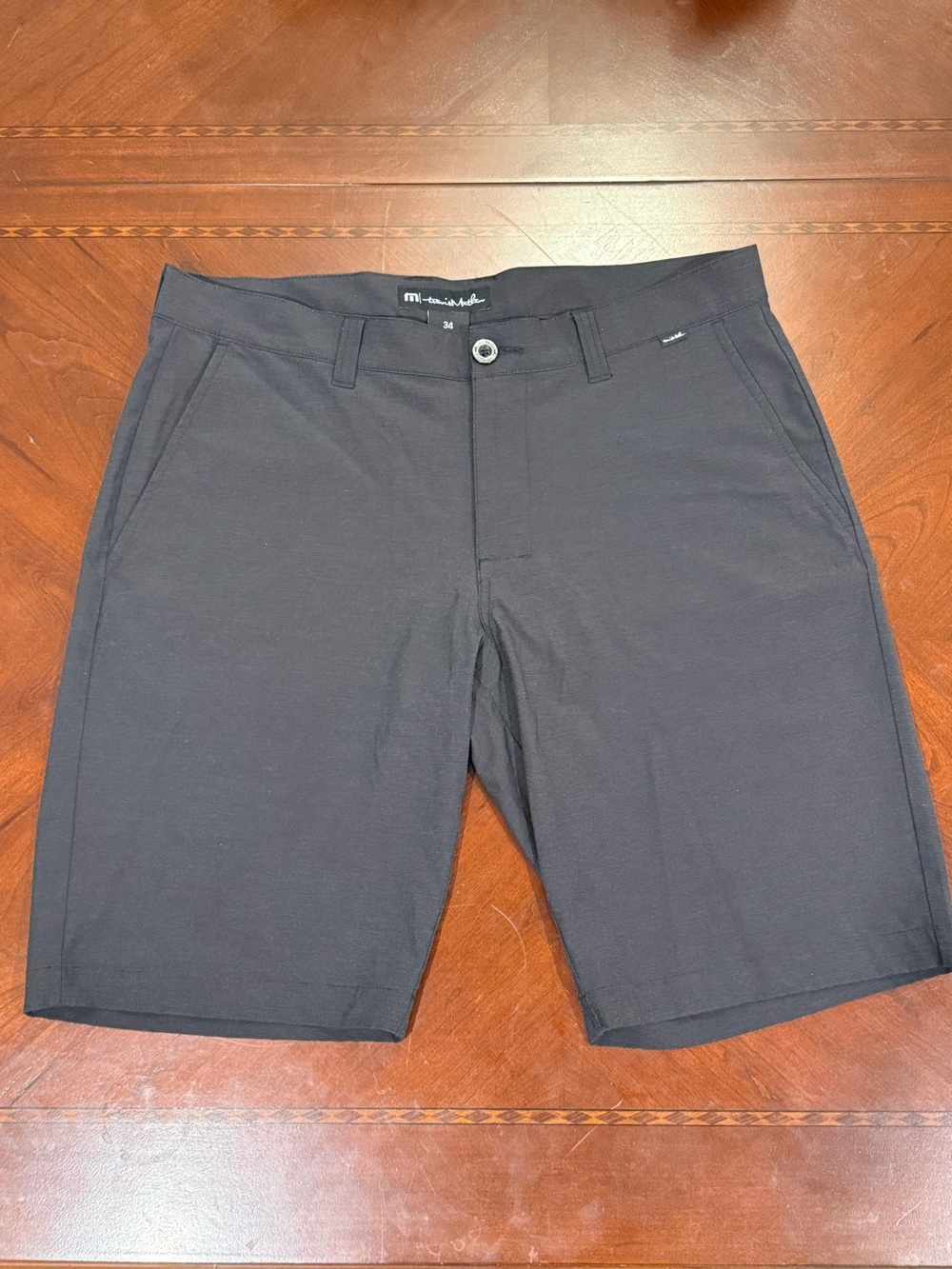 Travis Mathew Black Flat Front Performance Shorts